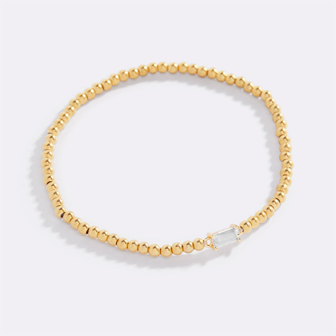 Savaé Design Gold Beaded Birthstone Bracelet
