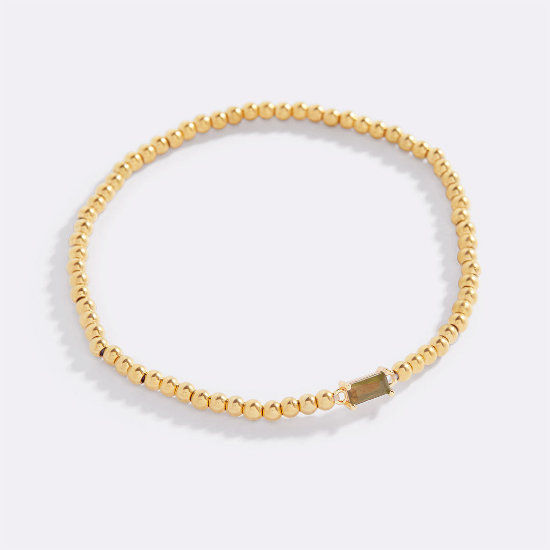 Savaé Design Gold Beaded Birthstone Bracelet