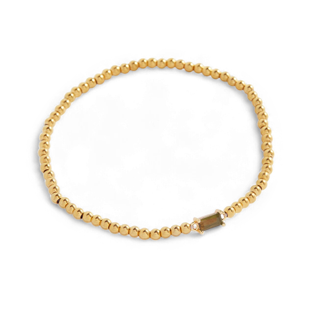 Savaé Design Gold Beaded Birthstone Bracelet