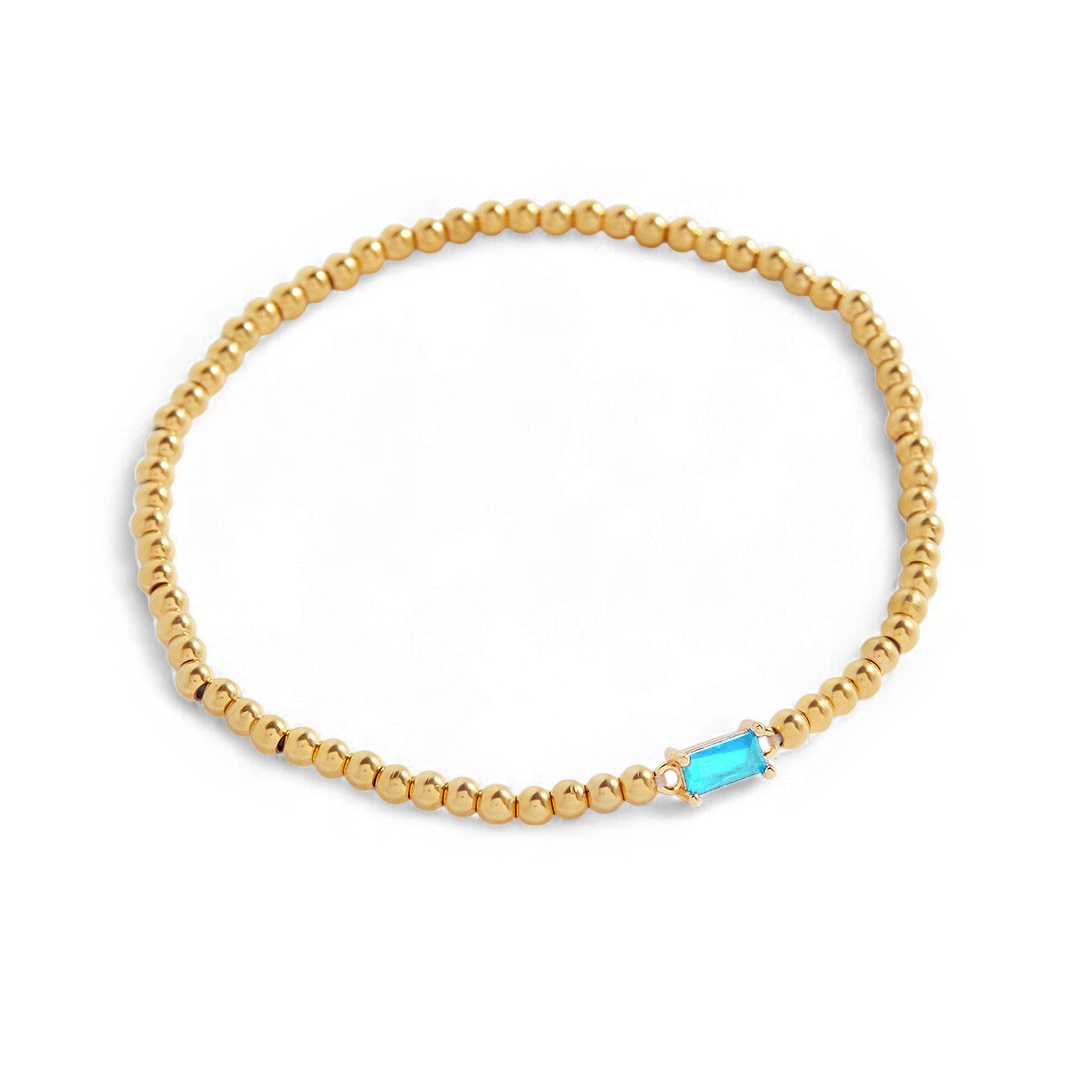 Savaé Design Gold Beaded Birthstone Bracelet