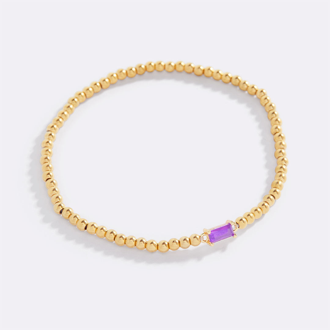 Savaé Design Gold Beaded Birthstone Bracelet