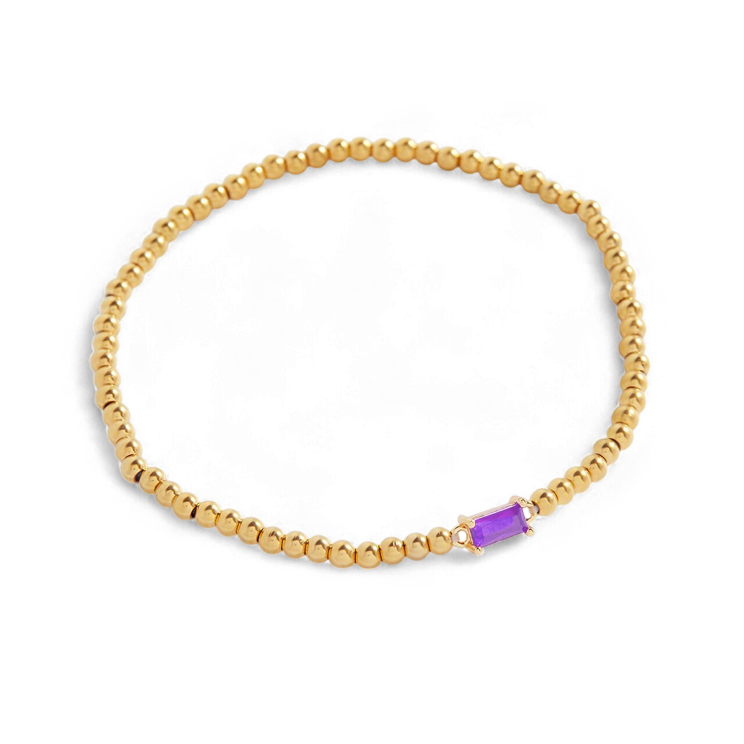 Savaé Design Gold Beaded Birthstone Bracelet