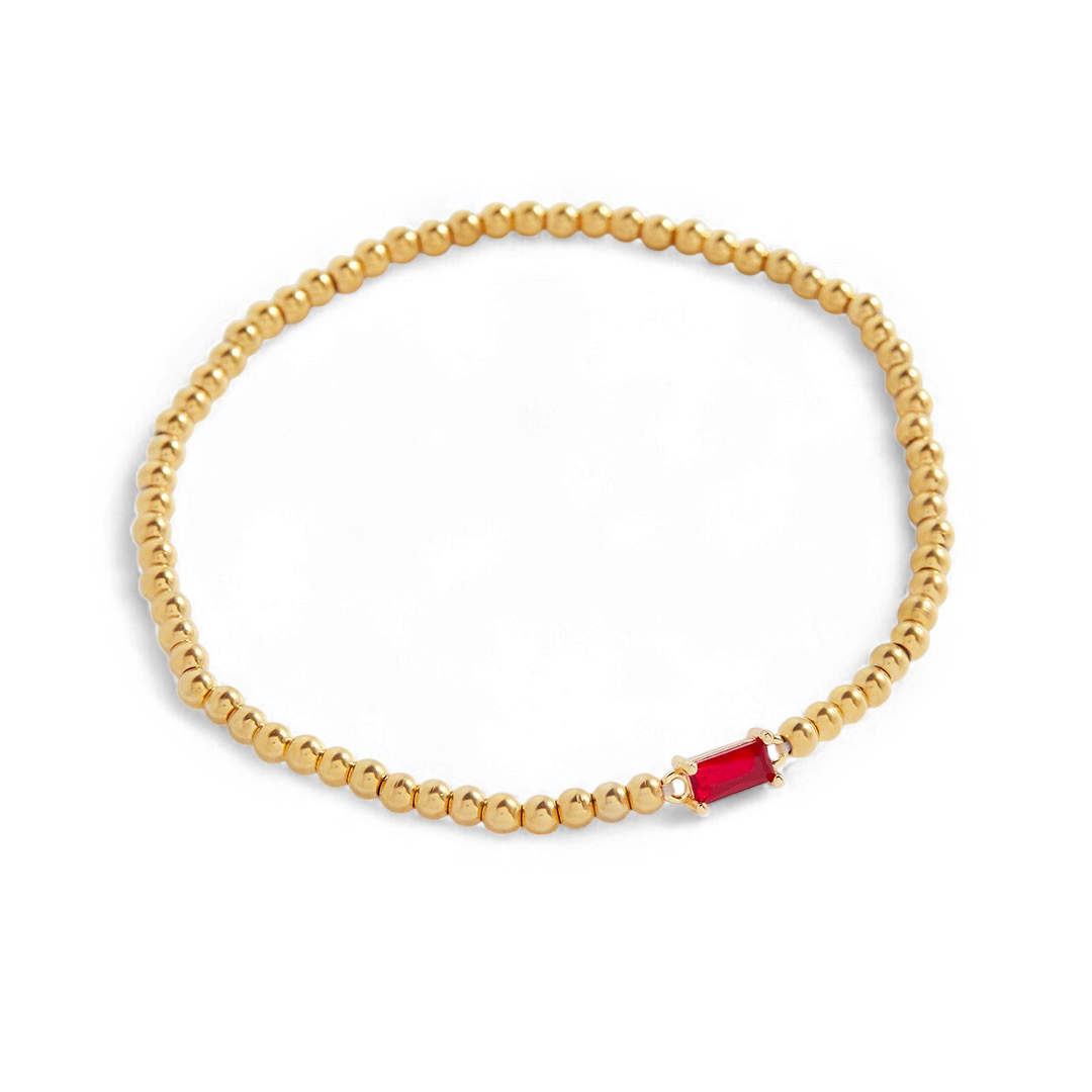 Savaé Design Gold Beaded Birthstone Bracelet