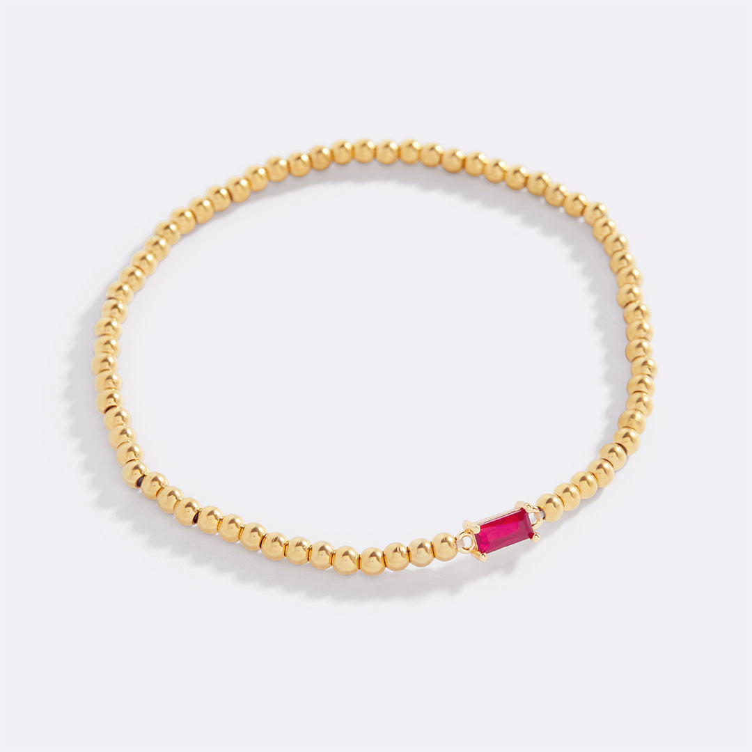 Savaé Design Gold Beaded Birthstone Bracelet