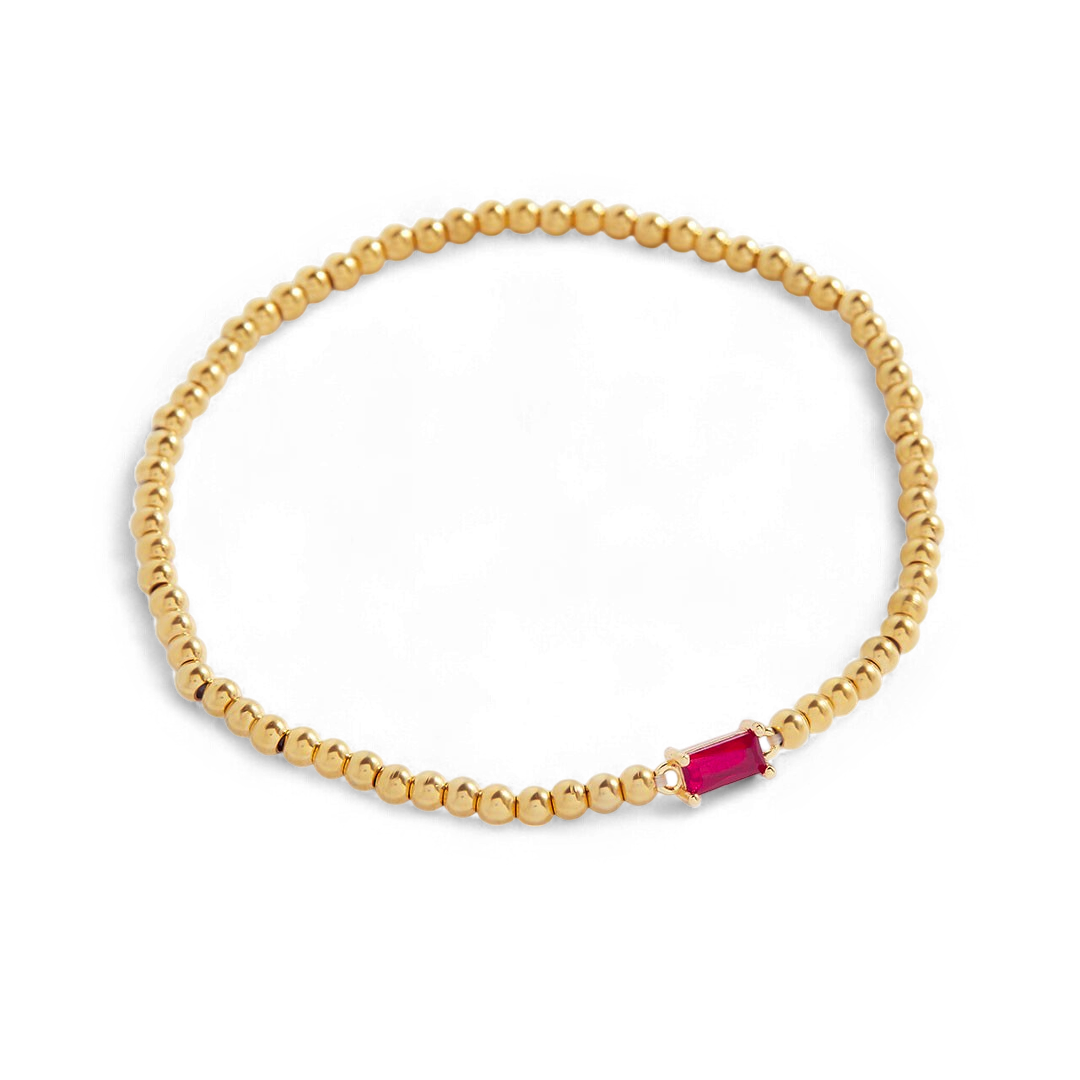 Savaé Design Gold Beaded Birthstone Bracelet