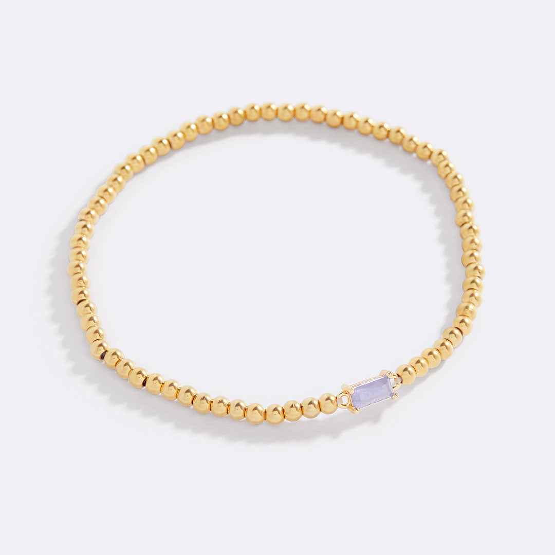 Savaé Design Gold Beaded Birthstone Bracelet