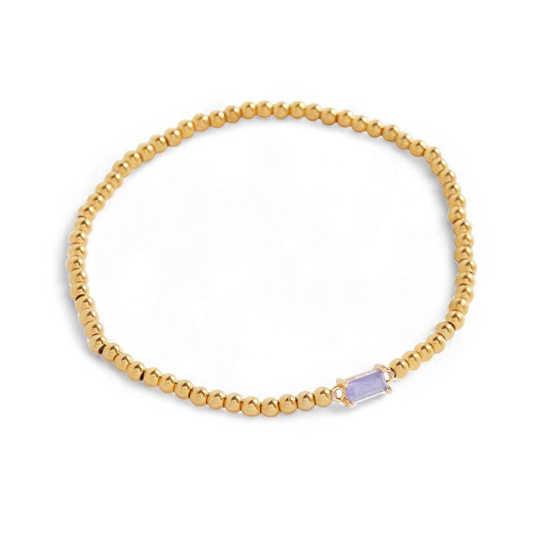 Savaé Design Gold Beaded Birthstone Bracelet