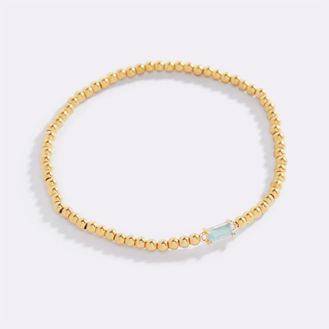 Savaé Design Gold Beaded Birthstone Bracelet