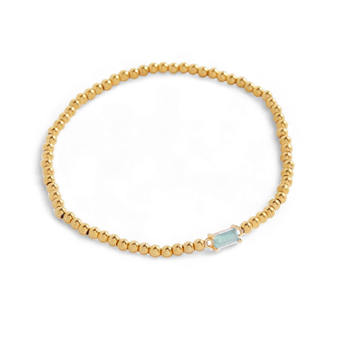 Savaé Design Gold Beaded Birthstone Bracelet