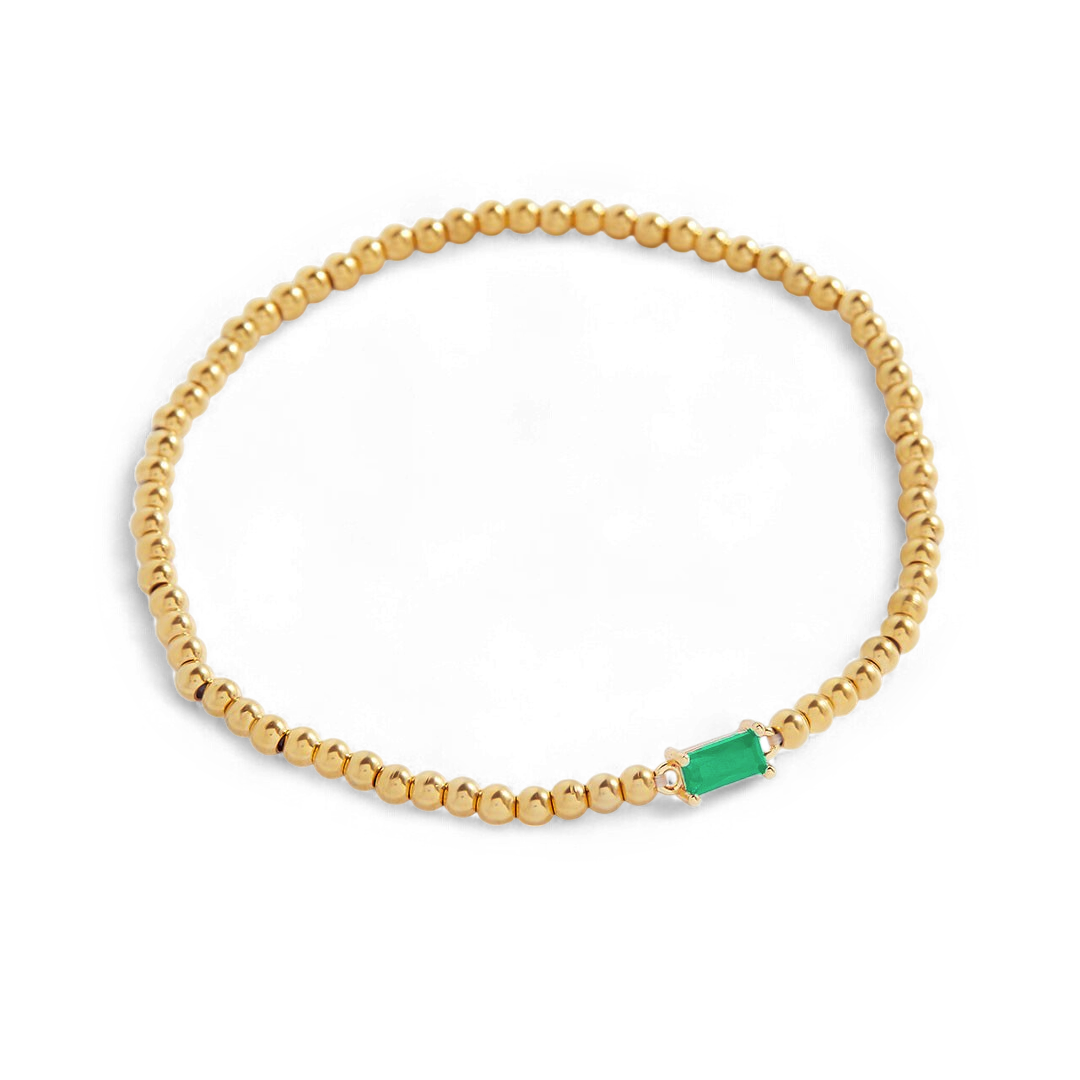 Savaé Design Gold Beaded Birthstone Bracelet