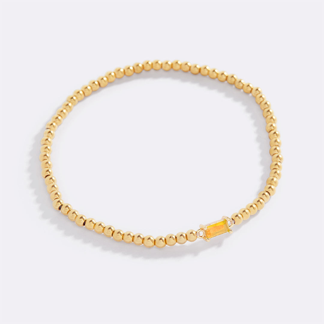 Savaé Design Gold Beaded Birthstone Bracelet