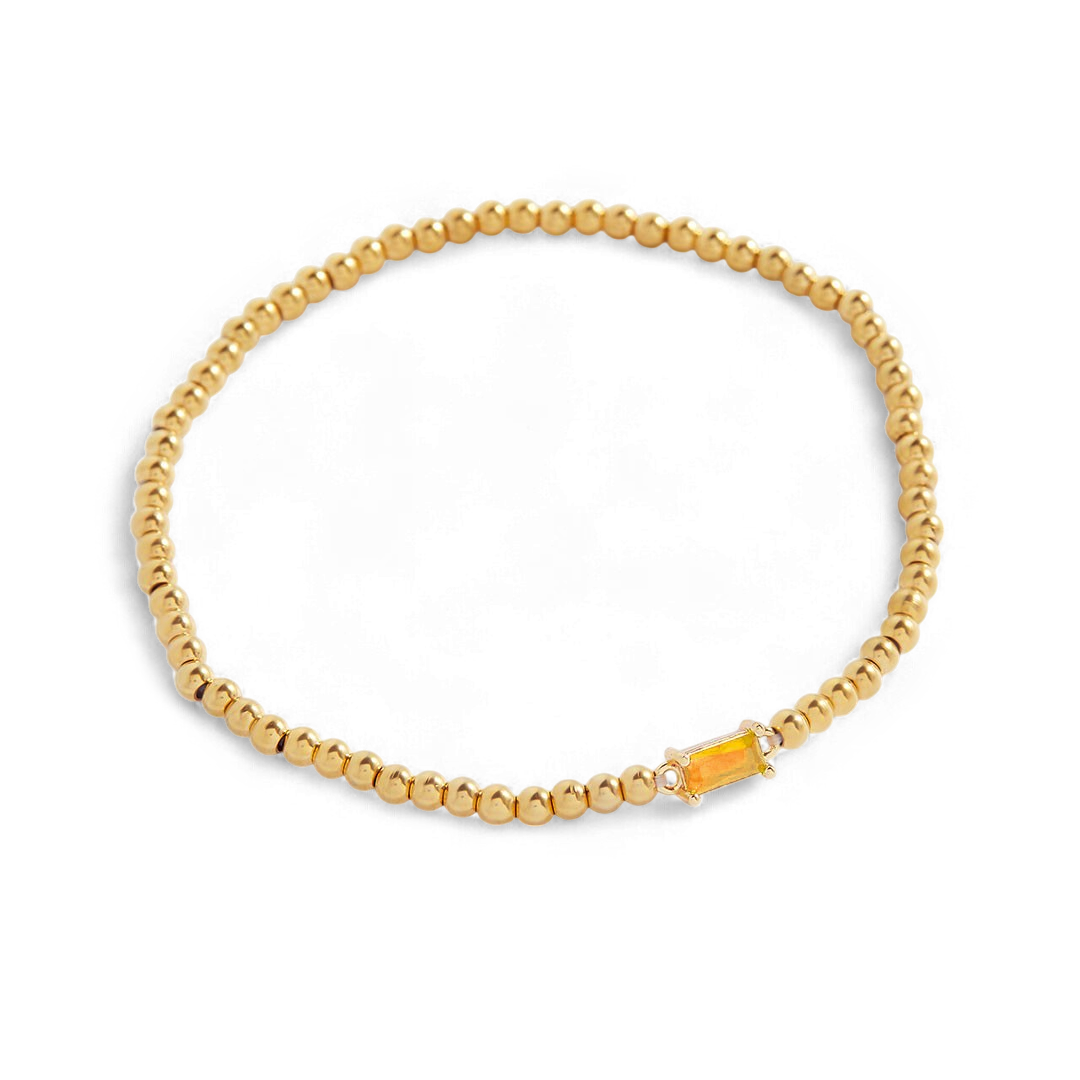 Savaé Design Gold Beaded Birthstone Bracelet