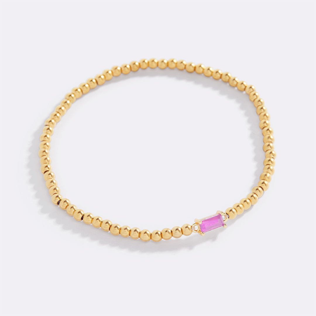 Savaé Design Gold Beaded Birthstone Bracelet