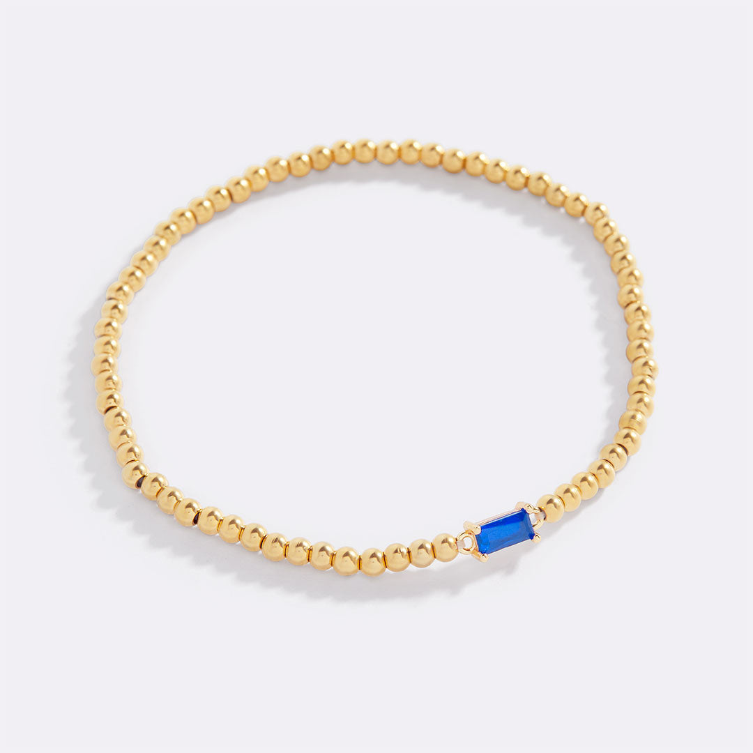 Savaé Design Gold Beaded Birthstone Bracelet
