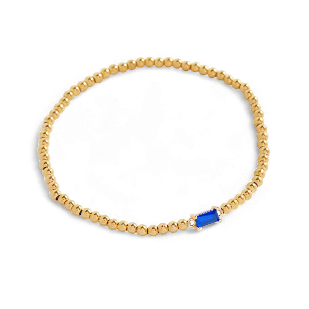 Savaé Design Gold Beaded Birthstone Bracelet