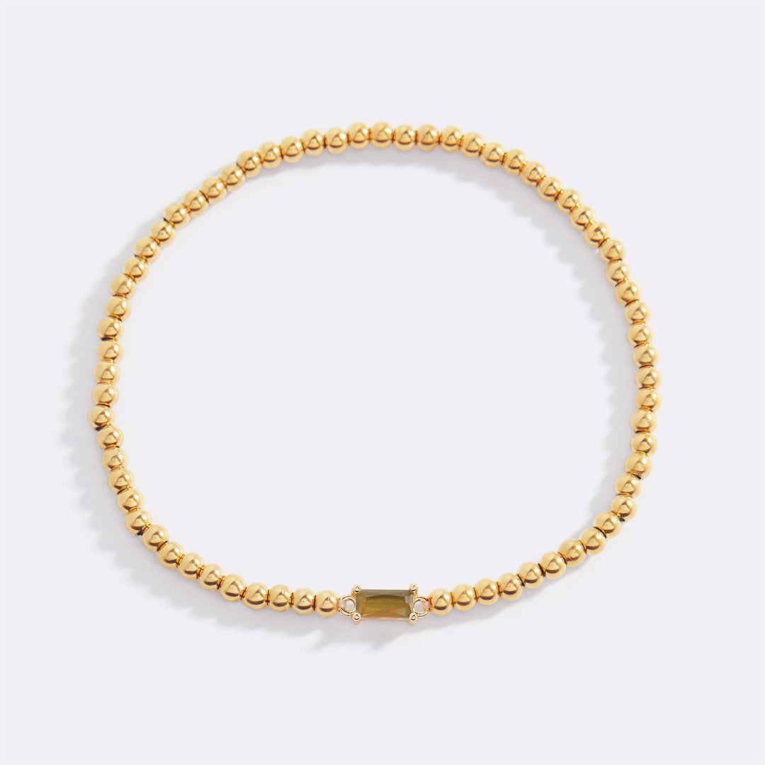 Savaé Design Gold Beaded Birthstone Bracelet