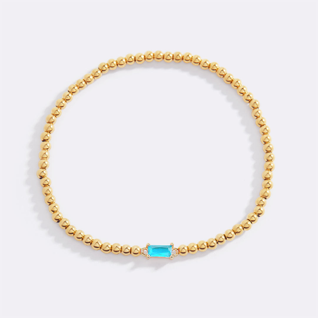 Savaé Design Gold Beaded Birthstone Bracelet