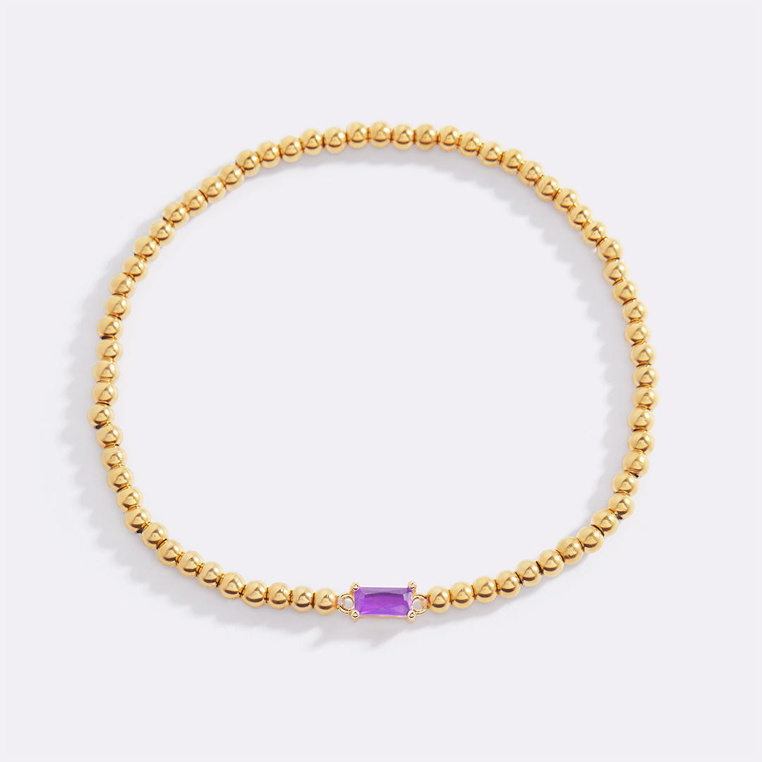 Savaé Design Gold Beaded Birthstone Bracelet
