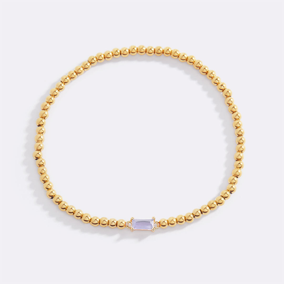 Savaé Design Gold Beaded Birthstone Bracelet