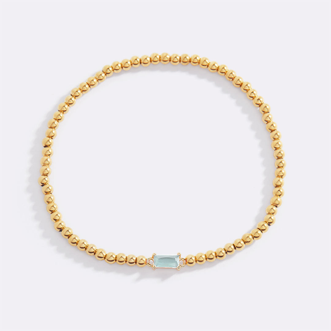 Savaé Design Gold Beaded Birthstone Bracelet