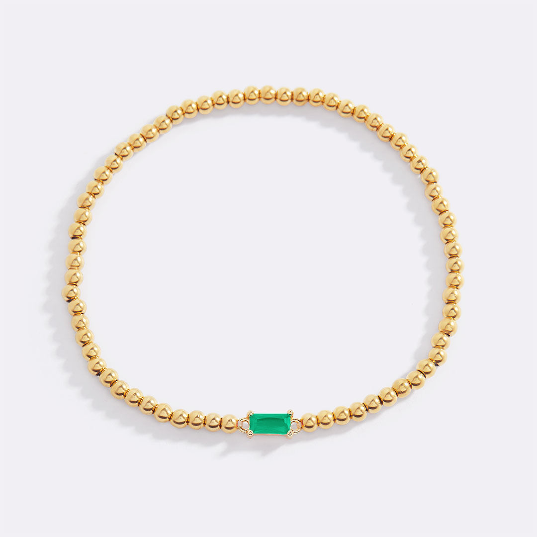 Savaé Design Gold Beaded Birthstone Bracelet