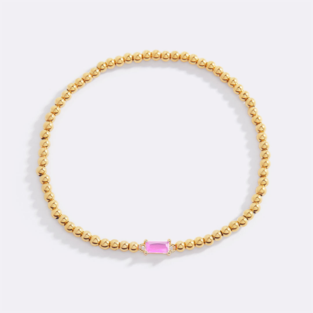 Savaé Design Gold Beaded Birthstone Bracelet