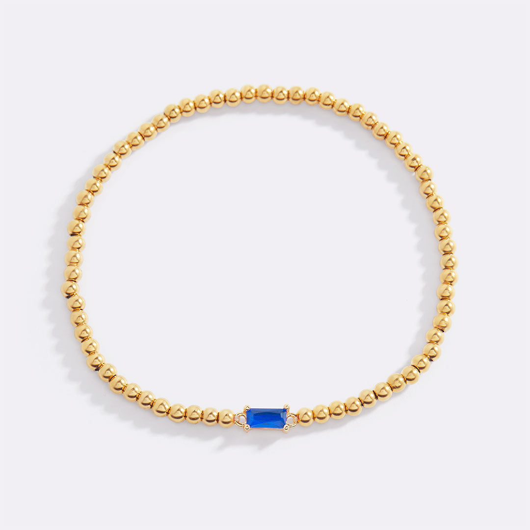 Savaé Design Gold Beaded Birthstone Bracelet