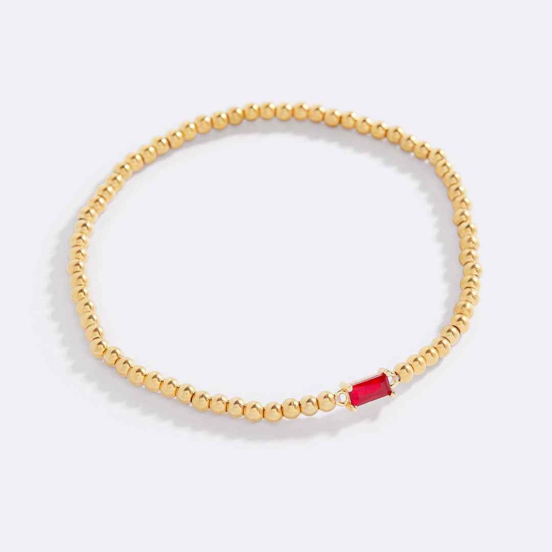Savaé Design Gold Beaded Birthstone Bracelet