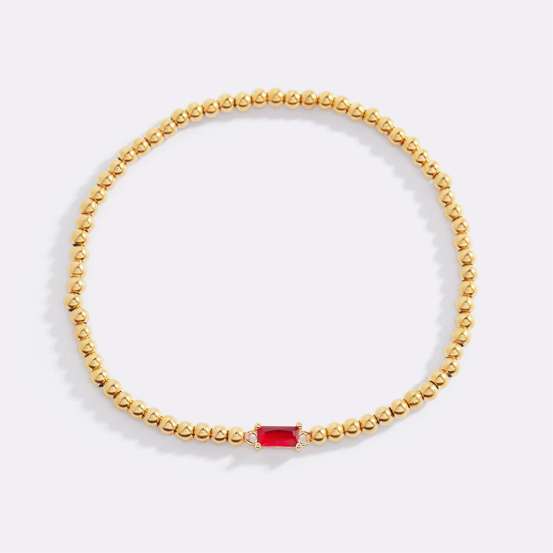 Savaé Design Gold Beaded Birthstone Bracelet