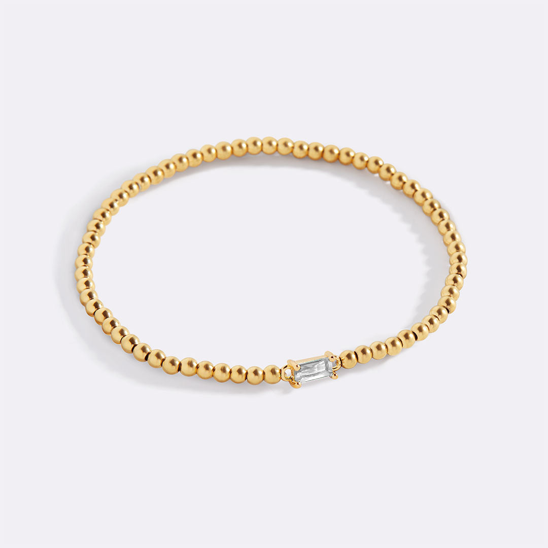 Savaé Design Gold Beaded Birthstone Bracelet