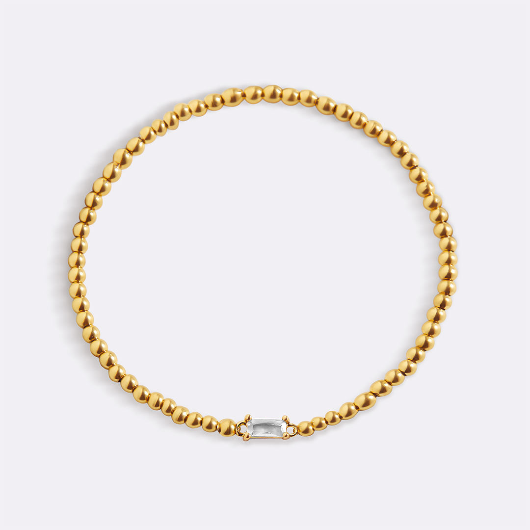 Savaé Design Gold Beaded Birthstone Bracelet