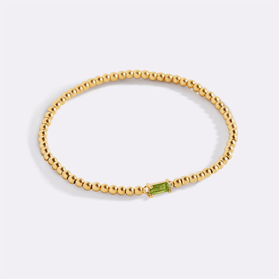 Savaé Design Gold Beaded Birthstone Bracelet