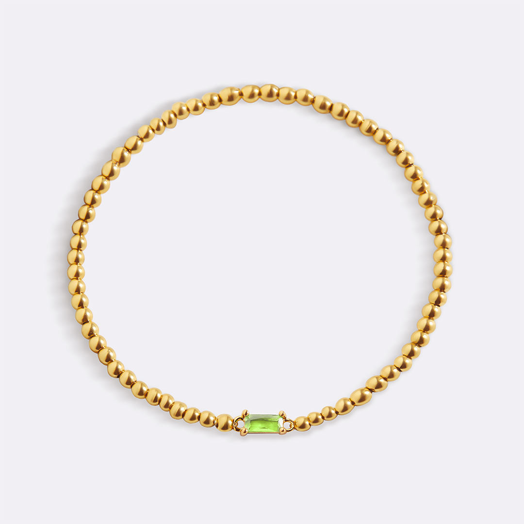 Savaé Design Gold Beaded Birthstone Bracelet