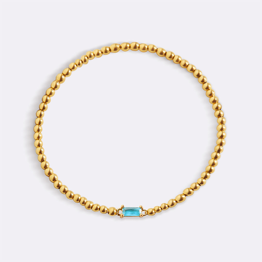 Savaé Design Gold Beaded Birthstone Bracelet