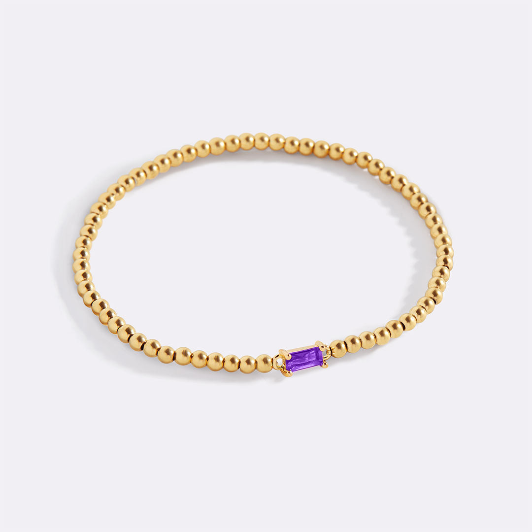 Savaé Design Gold Beaded Birthstone Bracelet