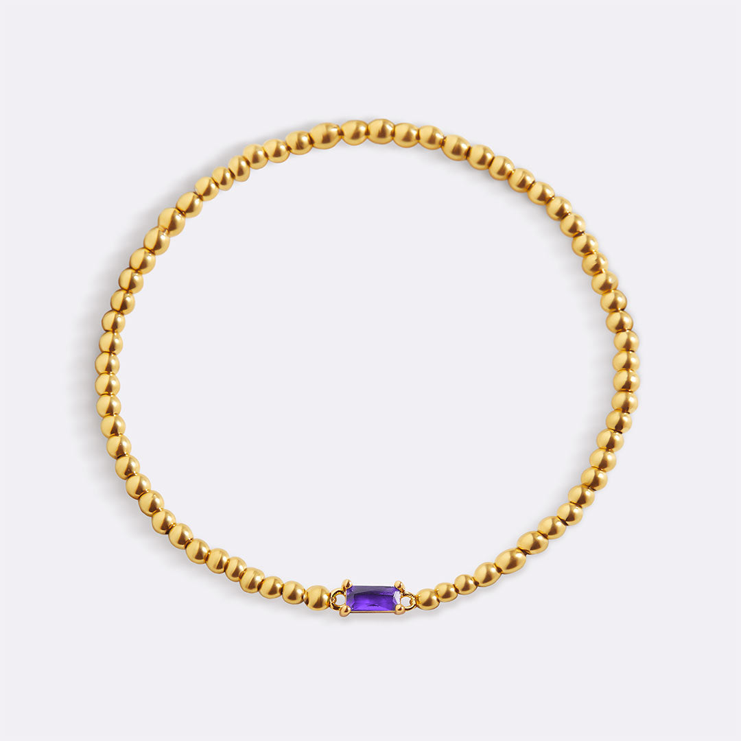 Savaé Design Gold Beaded Birthstone Bracelet