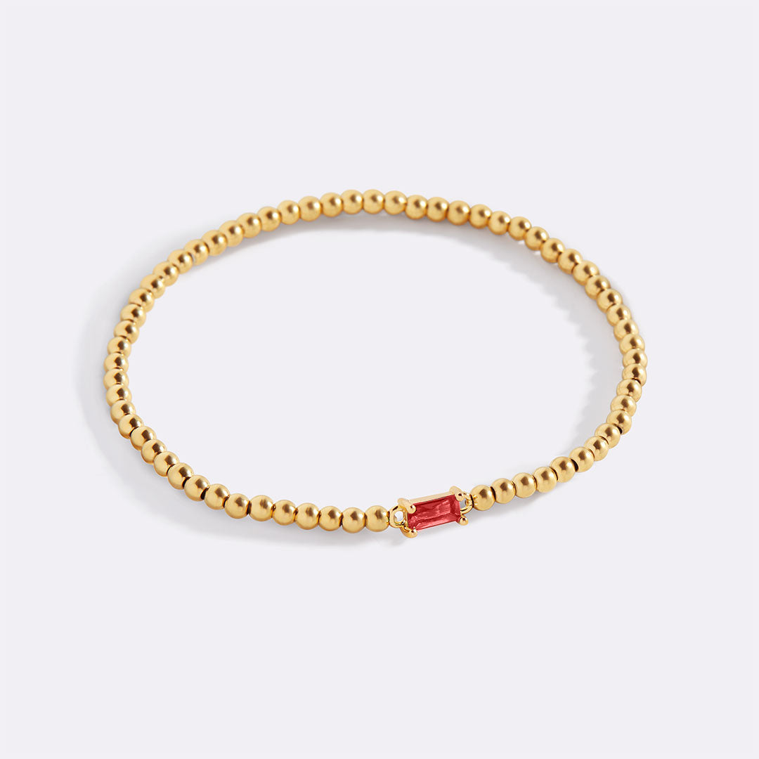 Savaé Design Gold Beaded Birthstone Bracelet