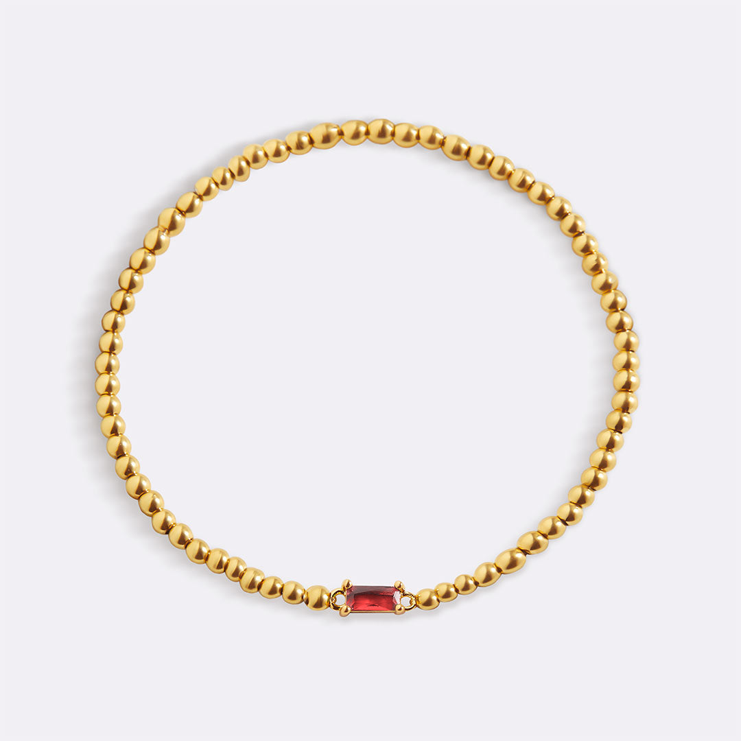 Savaé Design Gold Beaded Birthstone Bracelet
