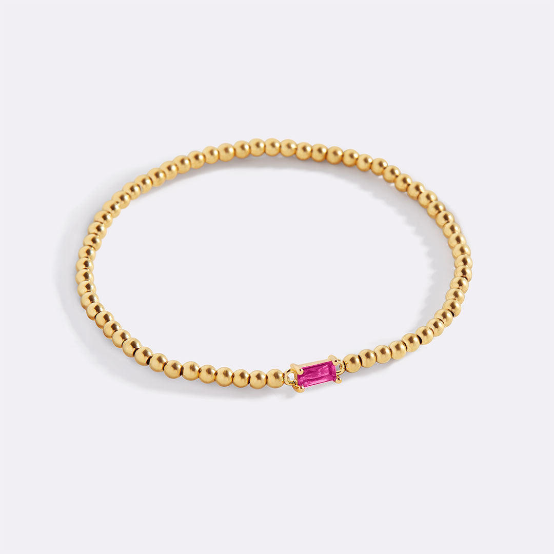 Savaé Design Gold Beaded Birthstone Bracelet