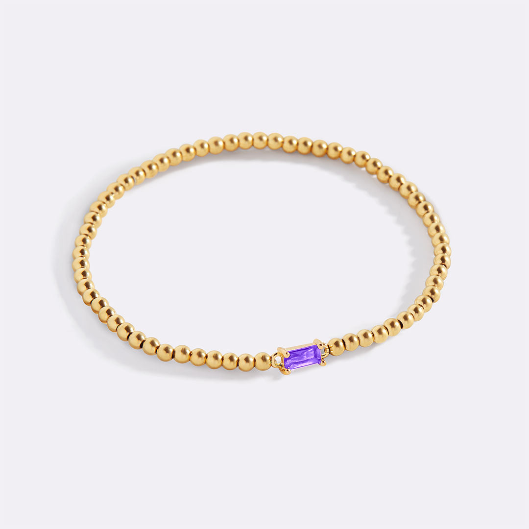 Savaé Design Gold Beaded Birthstone Bracelet