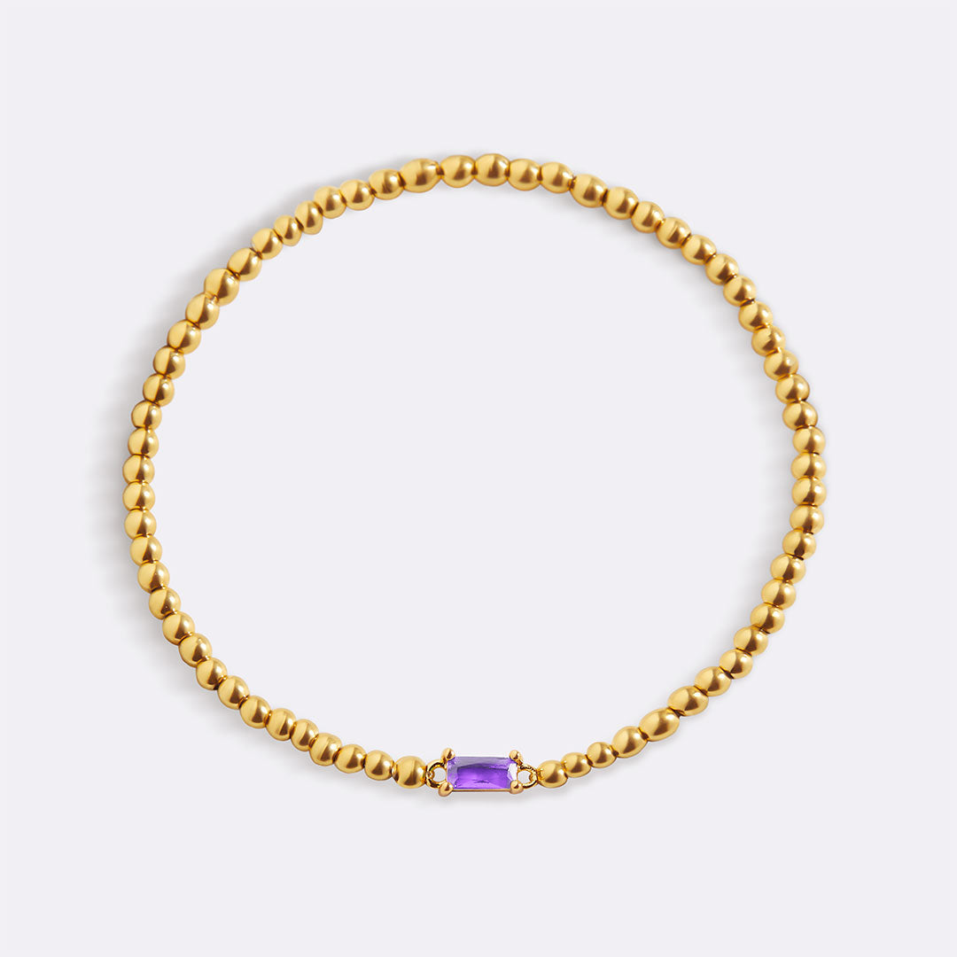 Savaé Design Gold Beaded Birthstone Bracelet