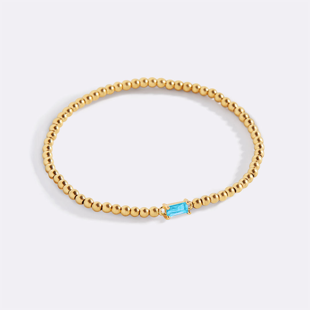 Savaé Design Gold Beaded Birthstone Bracelet