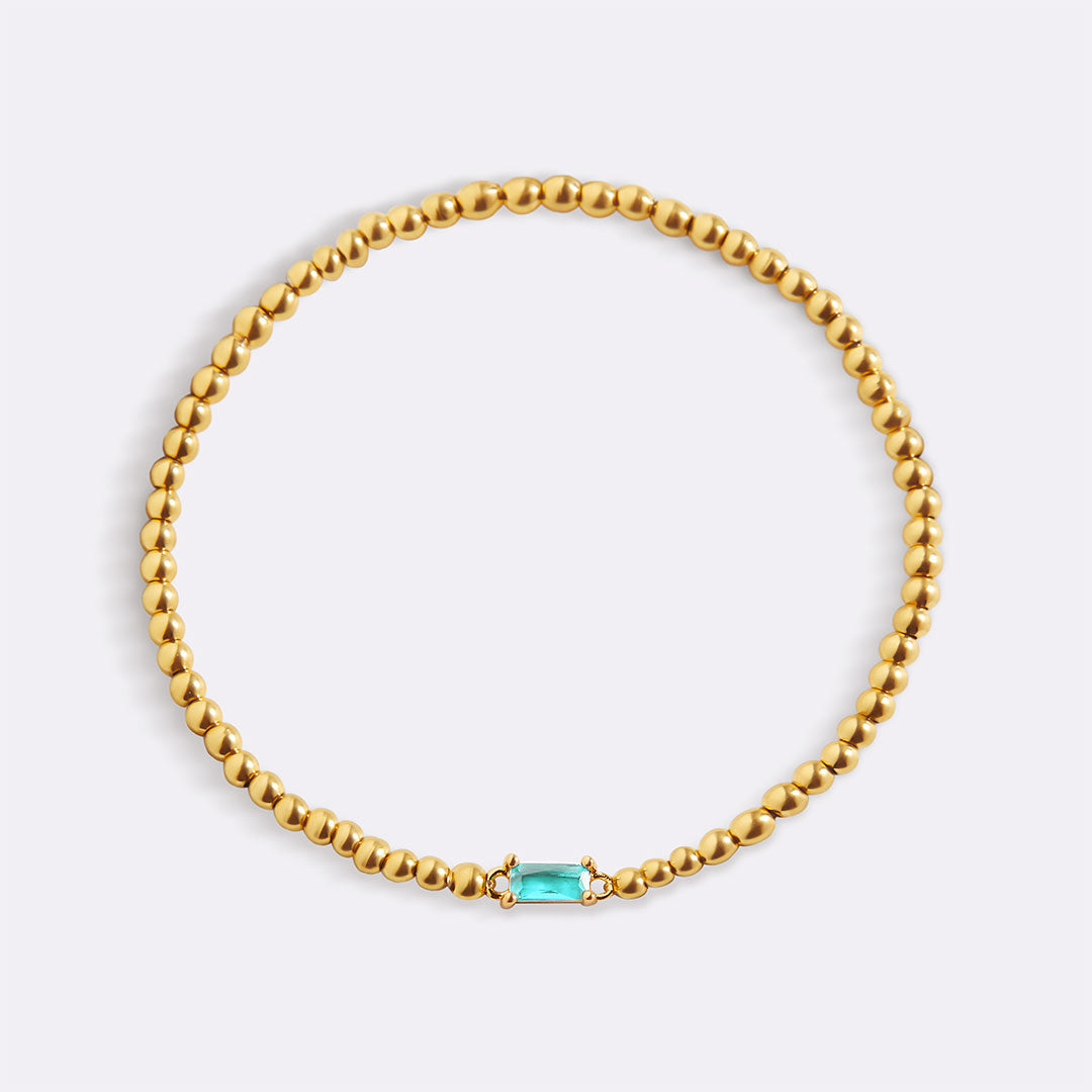 Savaé Design Gold Beaded Birthstone Bracelet