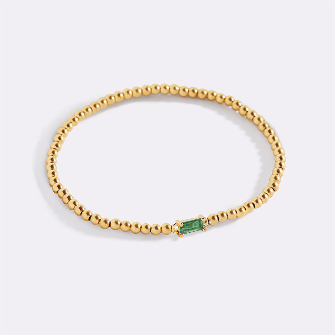 Savaé Design Gold Beaded Birthstone Bracelet