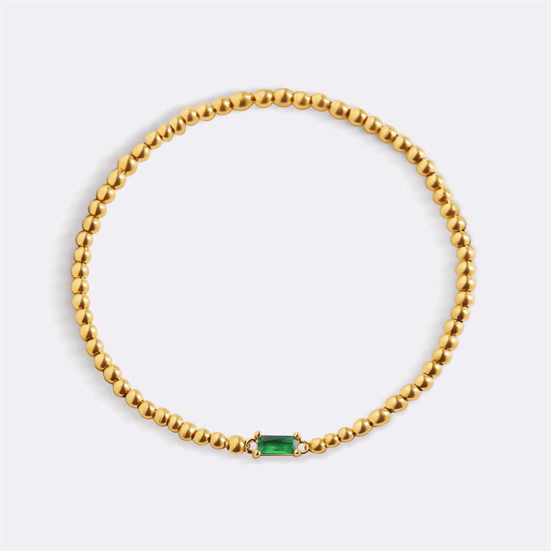Savaé Design Gold Beaded Birthstone Bracelet