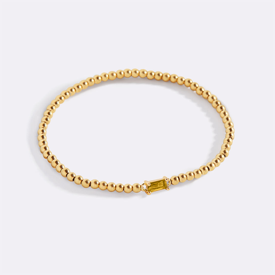 Savaé Design Gold Beaded Birthstone Bracelet