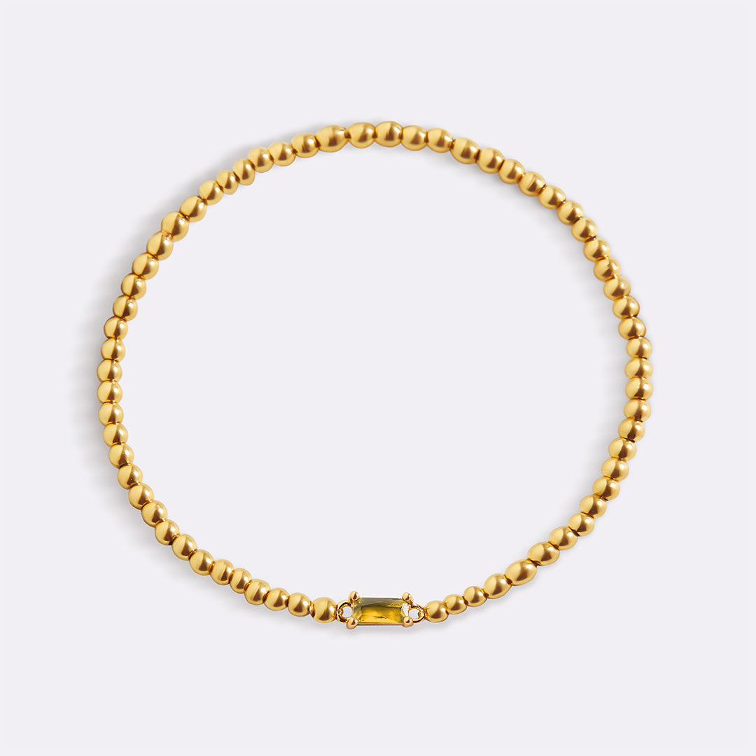 Savaé Design Gold Beaded Birthstone Bracelet