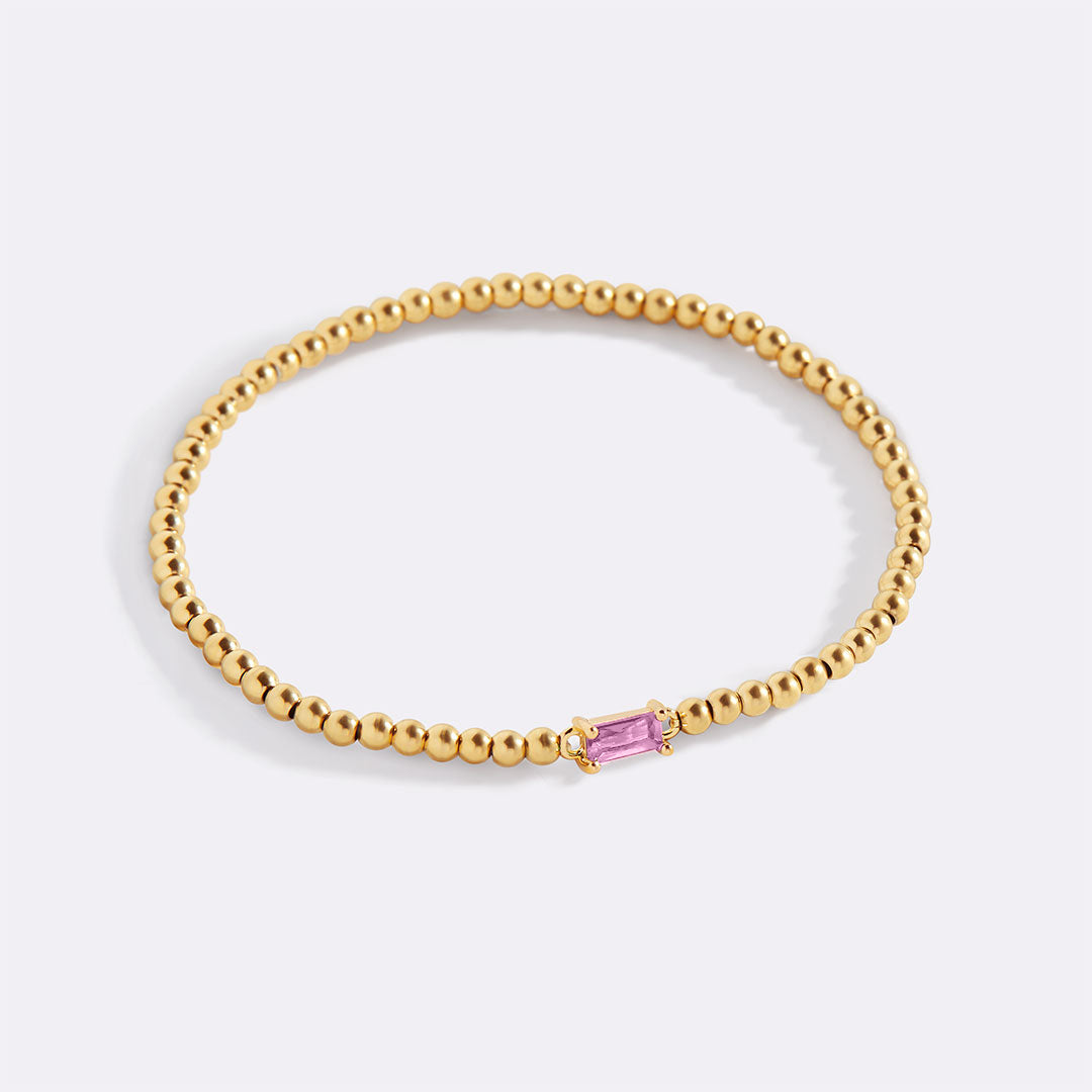Savaé Design Gold Beaded Birthstone Bracelet