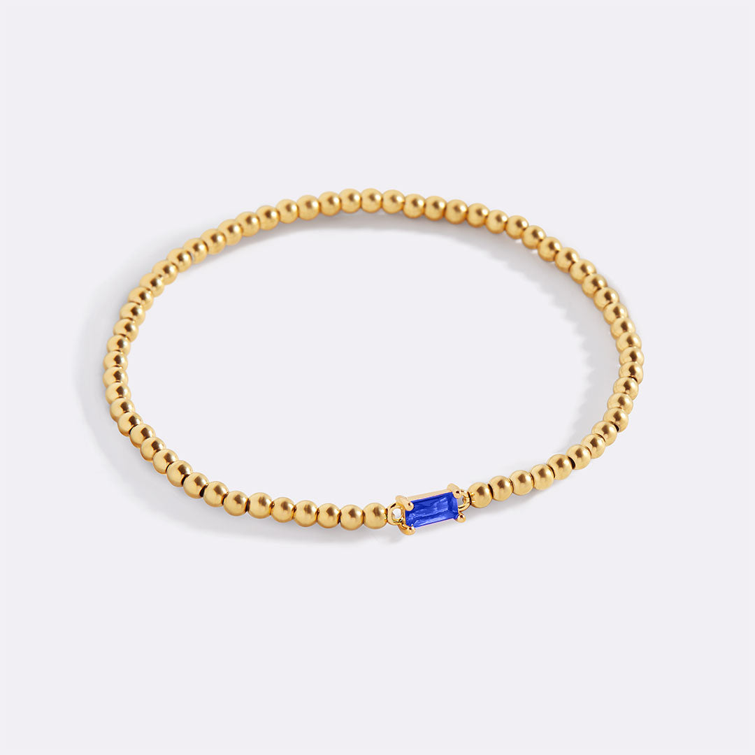 Savaé Design Gold Beaded Birthstone Bracelet