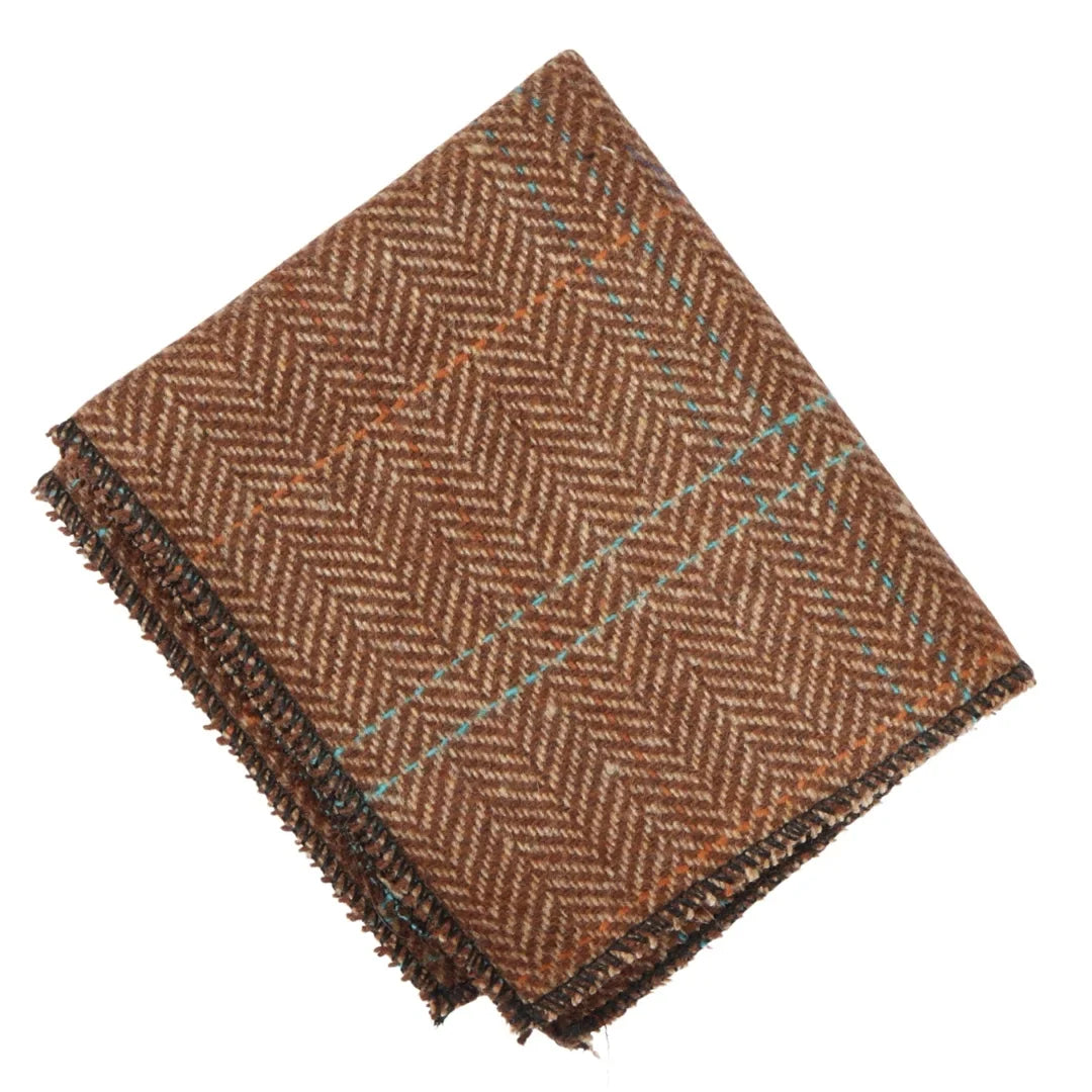 Men's Wool Blend Herringbone Plaid Tweed Tie by TruClothing